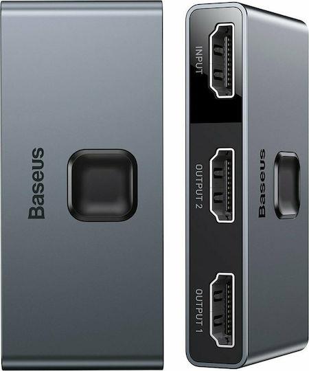 BASEUS MATRIX, ΔΙΑΚΟΠΤΗΣ HDMI SWITCH 2 ΣΕ 1, 1 ΣΕ 2, ΓΚΡΙ