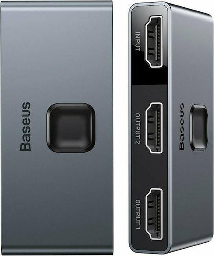 BASEUS MATRIX, ΔΙΑΚΟΠΤΗΣ HDMI SWITCH 2 ΣΕ 1, 1 ΣΕ 2, ΓΚΡΙ