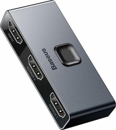 BASEUS MATRIX, ΔΙΑΚΟΠΤΗΣ HDMI SWITCH 2 ΣΕ 1, 1 ΣΕ 2, ΓΚΡΙ