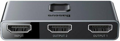 BASEUS MATRIX, ΔΙΑΚΟΠΤΗΣ HDMI SWITCH 2 ΣΕ 1, 1 ΣΕ 2, ΓΚΡΙ