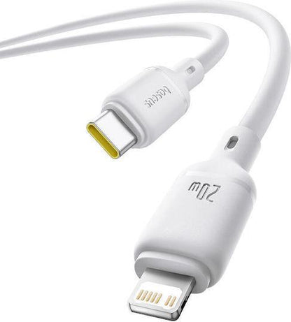 BASEUS SILKY SERIES, ΚΑΛΩΔΙΟ ΓΡΗΓΟΡΗΣ ΦΟΡΤΙΣΗΣ TYPE-C ΣΕ LIGHTNING, 20W, 2m, ΛΕΥΚΟ
