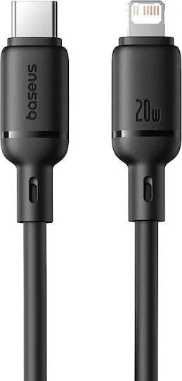 BASEUS SILKY SERIES, ΚΑΛΩΔΙΟ ΓΡΗΓΟΡΗΣ ΦΟΡΤΙΣΗΣ, TYPE-C ΣΕ LIGHTNING, 20W, 1m, ΜΑΥΡΟ