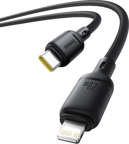 BASEUS SILKY SERIES, ΚΑΛΩΔΙΟ ΓΡΗΓΟΡΗΣ ΦΟΡΤΙΣΗΣ, TYPE-C ΣΕ LIGHTNING, 20W, 1m, ΜΑΥΡΟ