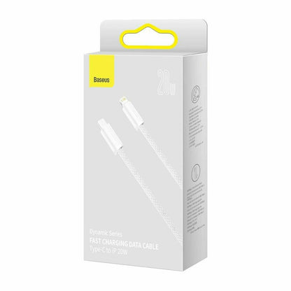 BASEUS DYNAMIC BRAIDED, ΚΑΛΩΔΙΟ ΓΡΗΓΟΡΗΣ ΦΟΡΤΙΣΗΣ, TYPE-C ΣΕ LIGHTNING, 20W, 2m, ΛΕΥΚΟ