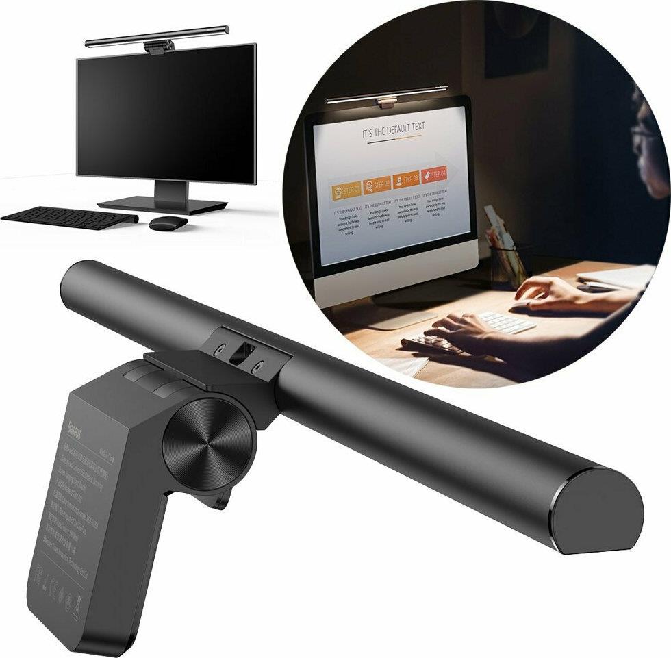 BASEUS i-WOK SERIES, ΚΡΕΜΜΑΣΤΗ ΛΑΜΠΑ ΓΙΑ MONITOR, ΜΑΥΡΗ
