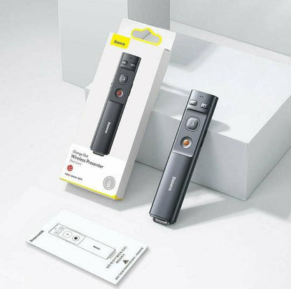 BASEUS ORANGE DOT, ΚΟΚΚΙΝΟ LASER ΥΠΟΔΕΙΞΗΣ ΠΑΡΟΥΣΙΑΣΕΩΝ, ΜΕ ΠΛΗΚΤΡΑ SLIDESHOW, ΓΚΡΙ