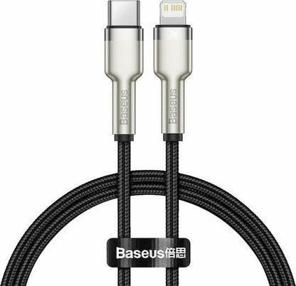 BASEUS CAFULE, ΚΑΛΩΔΙΟ ΦΟΡΤΙΣΗΣ, TYPE-C ΣΕ LIGHTNING, 2m, 20W, ΜΑΥΡΟ
