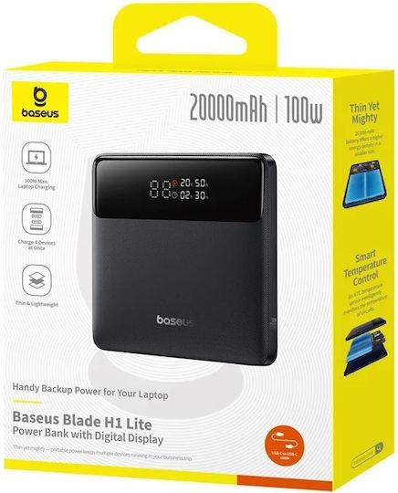 BASEUS H1, POWERBANK ΓΡΗΓΟΡΗΣ ΦΟΡΤΙΣΗΣ, 20000MAh, 100W, ΜΕ ΨΗΦΙΑΚΗ ΟΘΟΝΗ, ΜΑΥΡΟ
