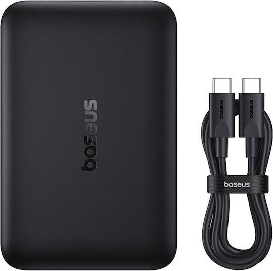 BASEUS ENERFILL FM11, ULTRA MINI ΜΑΓΝΗΤΙΚΟ POWERBANK, 10000MAh, 22.5W, ΜΕ ΚΑΛΩΔΙΟ TYPE-C, ΜΑΥΡΟ