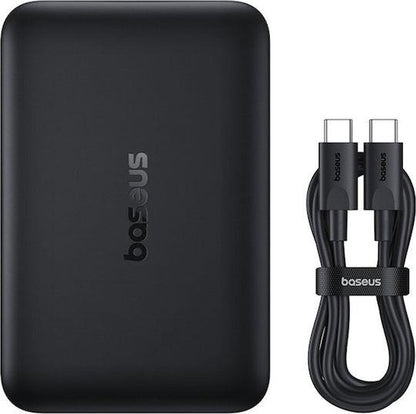 BASEUS ENERFILL FM11, ULTRA MINI ΜΑΓΝΗΤΙΚΟ POWERBANK, 10000MAh, 22.5W, ΜΕ ΚΑΛΩΔΙΟ TYPE-C, ΜΑΥΡΟ