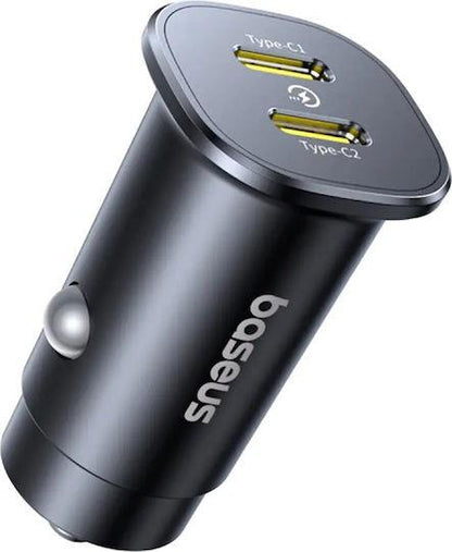 BASEUS GOTRIP DP1, ΦΟΡΤΙΣΤΗΣ ΑΥΤΟΚΙΝΗΤΟΥ, 2 ΘΥΡΕΣ, 30W, ΜΑΥΡΟ