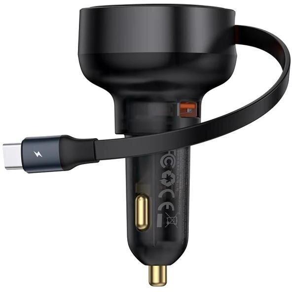 BASEUS ENJOYMENT PRO, ΦΟΡΤΙΣΤΗΣ ΑΥΤΟΚΙΝΗΤΟΥ, ΚΑΛΩΔΙΟ TYPE-C, 60W, ΜΑΥΡΟ
