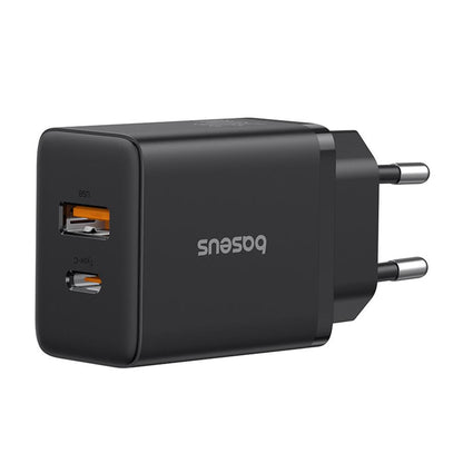 BASEUS CUBE ΦΟΡΤΙΣΤΗΣ, 20W, 2 ΘΥΡΕΣ, ΜΑΥΡΟΣ