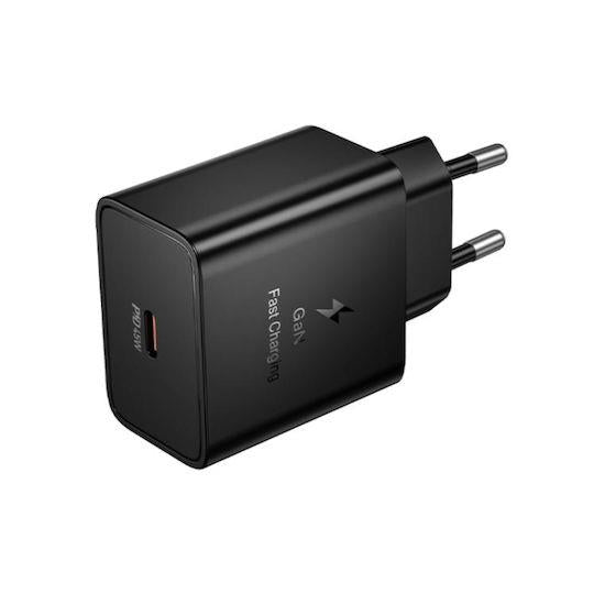 HOCO N77 STAR ΦΟΡΤΙΣΤΗΣ ΤΟΙΧΟΥ, 45W, ΜΑΥΡΟ