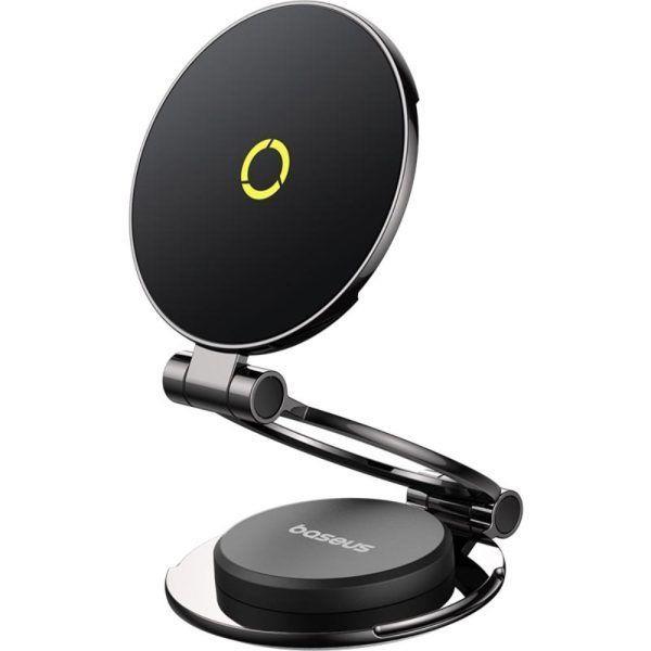 BASEUS MAGPRO SERIES II, ΜΑΓΝΗΤΙΚΗ ΒΑΣΗ ΑΥΤΟΚΙΝΗΤΟΥ, STICK-ON, 360° ΠΕΡΙΣΤΡΟΦΗ, ΚΟSMΙΚΟ ΜΑΥΡΟ
