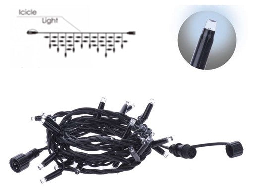 Entac Χριστουγεννιάτικα Λαμπάκια Επέκταση IP44 360 LED Βροχή Ψυχρό 8m (Χωρίς Τροφοδοτικό)