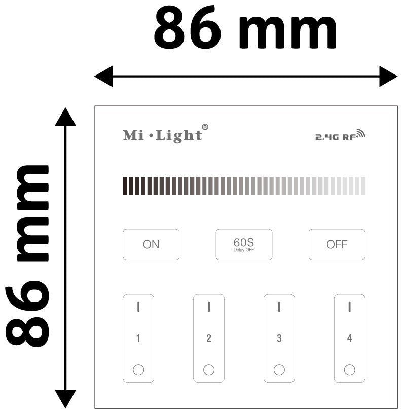 Avide LED Ταινία 12V Ντίμερ 4 Ζωνών RF Χωνευτό /AC180-240V/ Αφής