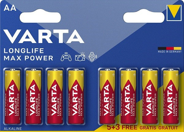 Varta Longlife Max Mignon Battery AA B5+3