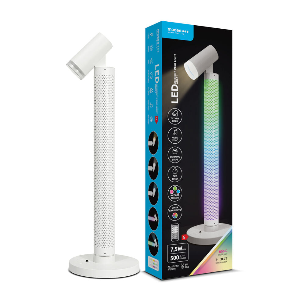 Επιτραπέζιο Φωτιστικό LED Modee 7,5W 3CCT + RGB + Τηλεχειριστήριο ,Λευκό