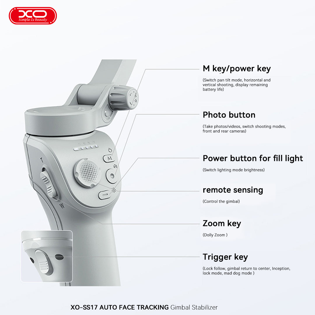 XO SS17 Smart Selfie Stick  με κλίση τριών αξόνων Anti Shake