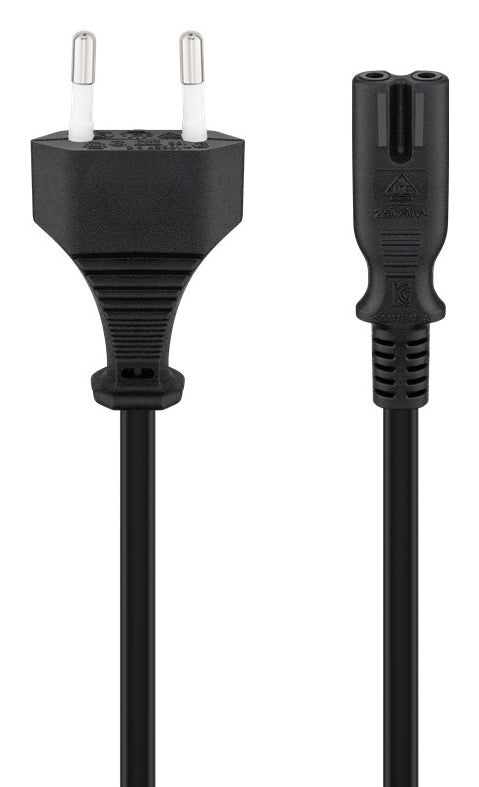 GOOBAY καλώδιο τροφοδοσίας Euro 50084, 2x0.75 mm², 1.5m, μαύρο