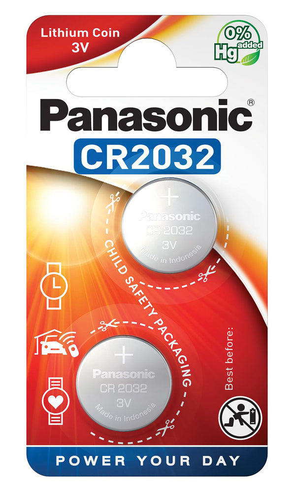 PANASONIC μπαταρία λιθίου, CR2032, 3V, 2τμχ