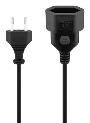 GOOBAY μπαλαντέζα προέκταση ρεύματος 50510, Europlug, 2x 0.75mm², 5m, μαύρη