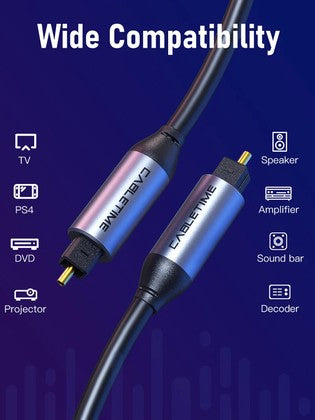 CABLETIME καλώδιο ήχου Toslink CT-AV380-P04GN, gold plated, 5mm, 3m, μαύρο