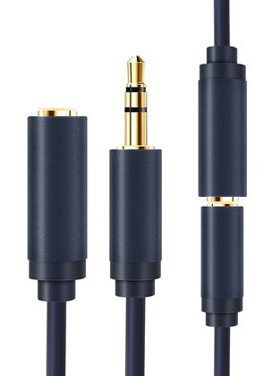 CABLETIME καλώδιο προέκτασης ήχου 3.5mm CT-AV302-H11G, gold plated, 15m, μπλε