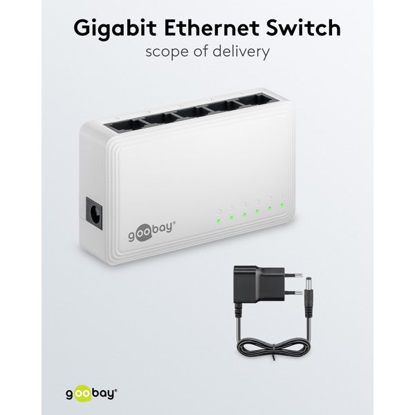 Goobay Gigabit Ethernet Switch 5 Θυρών 64563 Λευκό