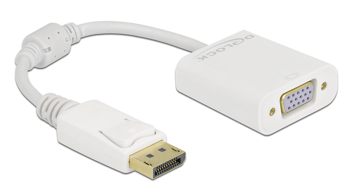 DELOCK αντάπτορας DisplayPort σε VGA 61007, Full HD, passive, λευκός