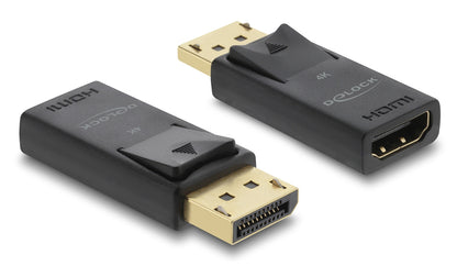 DELOCK αντάπτορας DisplayPort σε HDMI 61086, 4K/60Hz, active, μαύρος