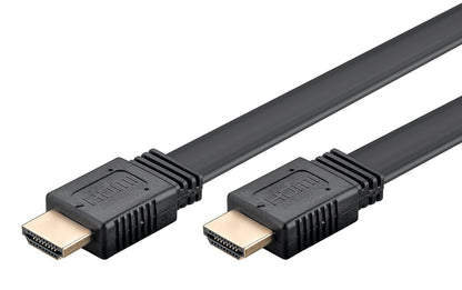 GOOBAY καλώδιο HDMI 2.0 61279, Ethernet flat, 4K/60Hz 18 Gbps, 2m, μαύρο