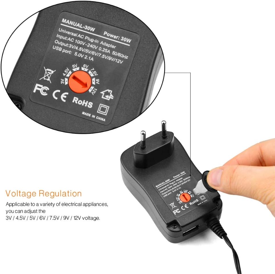 Τροφοδοτικό 30W 12V/2.5A Switching με 6 Κεφαλές