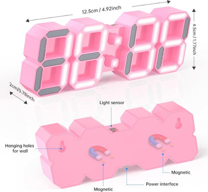 EDUP EH-LEDNI-B-1 Ρολόι τοίχου 3D LED 5,2" Μίνι Ροζ
