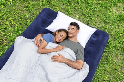 BESTWAY φουσκωτό στρώμα 67287 με ηλεκτρική τρόμπα, διπλό, 191x137x22cm, μπλε