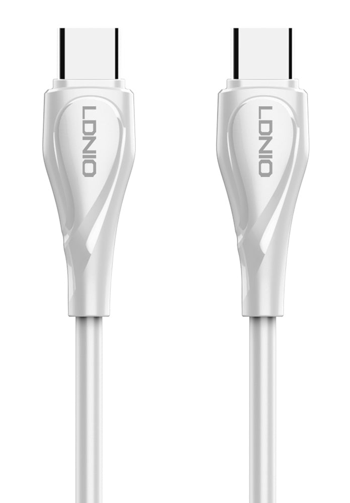 LDNIO καλώδιο USB-C σε USB-C LC611C, 65W PD, 1m, λευκό