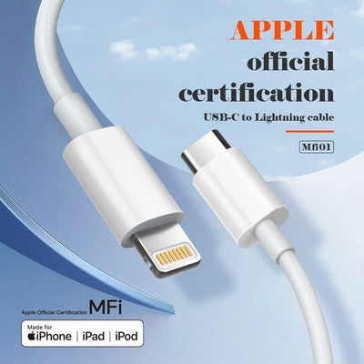 LDNIO καλώδιο Lightning σε USB-C MFi01, MFi, 30W, 480Mbps, 1m, λευκό