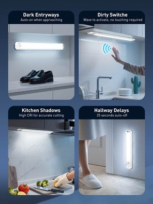 LDNIO LED φωτιστικό τοίχου/ντουλάπας Y6 με αισθητήρα κίνησης, 410x42x13mm, λευκό