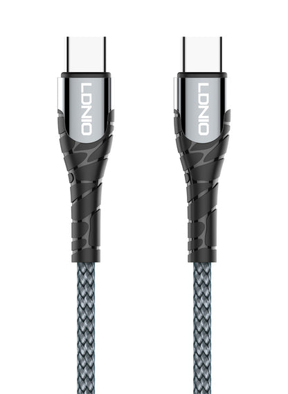 LDNIO καλώδιο USB-C σε USB-C LC101, 65W PD, 1m, γκρι