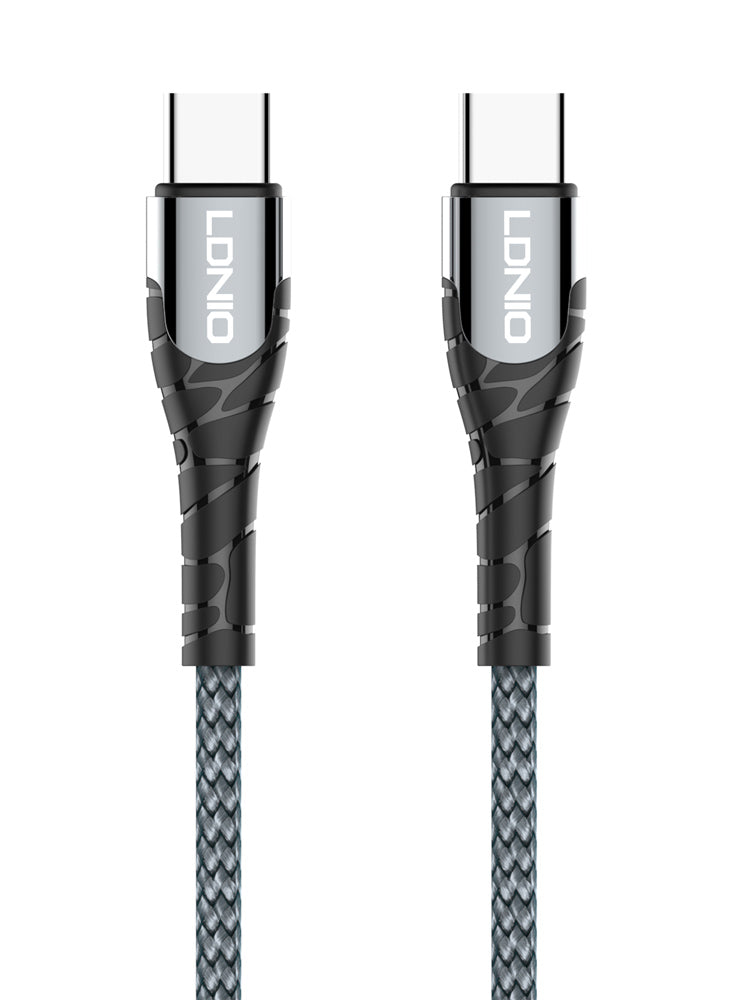 LDNIO καλώδιο USB-C σε USB-C LC101, 65W PD, 1m, γκρι