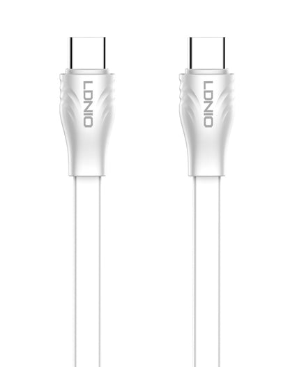 LDNIO καλώδιο USB-C σε USB-C LC131C, 65W PD, 1m, λευκό