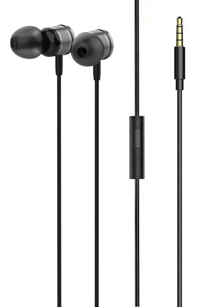LDNIO earphones με μικρόφωνο HP04, 3.5mm σύνδεση, Φ10mm, 1.2m, γκρι