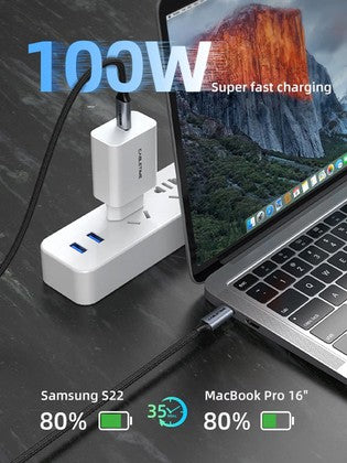 CABLETIME καλώδιο USB-C CT-C160-PU31-CMCM2, USB 3.2, 100W, 20Gbps, 4K, 1.5m, μαύρο