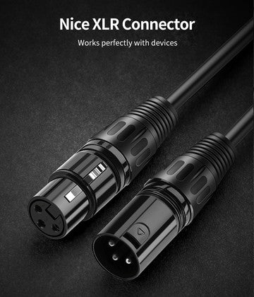 CABLETIME καλώδιο μικροφώνου XLR AV350-11B24, 3-pin, 24AWG, 10m, μαύρο