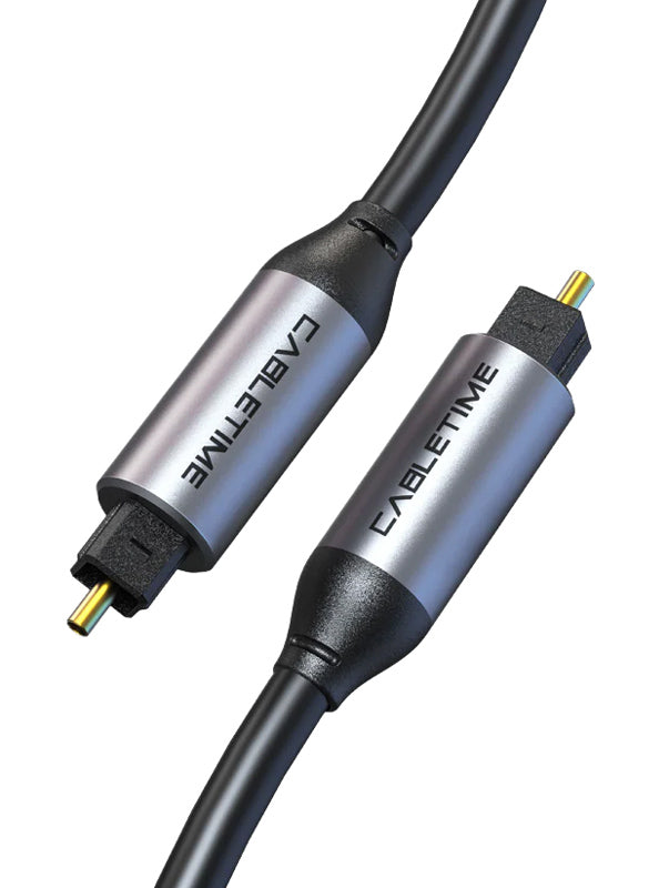 CABLETIME καλώδιο ήχου Toslink CT-AV380-P04GN, gold plated, 5mm, 3m, μαύρο
