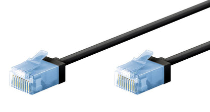 GOOBAY καλώδιο δικτύου 74234, CAT 6A U/UTP, ultra slim, copper, 500MHz, 2m, μαύρο