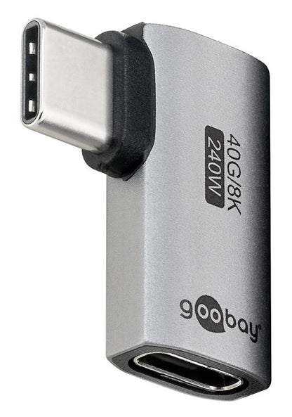 GOOBAY αντάπτορας USB-C 74441, γωνιακός 90°, USB4, 240W, 40Gbps, 8K, γκρι