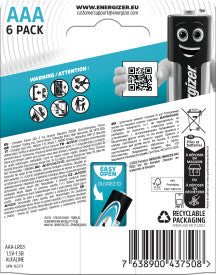Energizer Max Plus Αλκαλική Μπαταρία AAA 6 Τεμαχίων