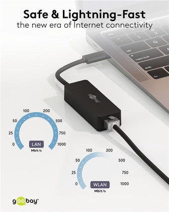 GOOBAY αντάπτορας δικτύου 76579, USB-C, 1000Mbps Ethernet, μαύρος